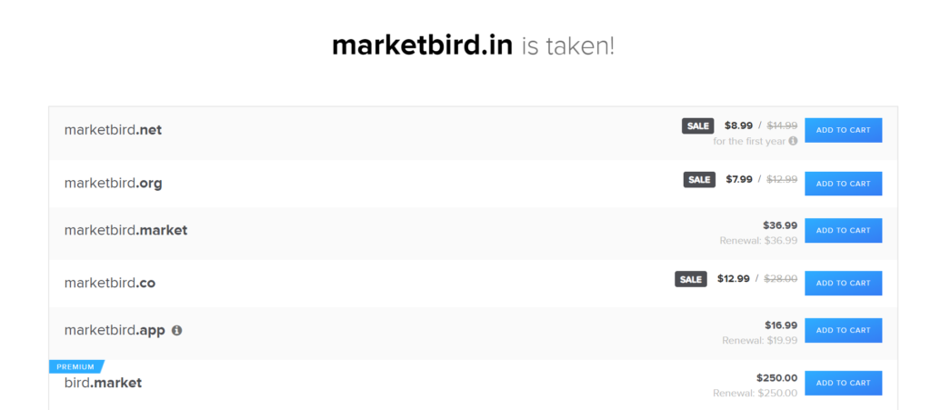 Domain Name marketbird.in